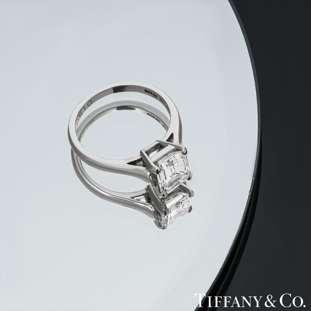 Tiffany & Co. Platinum Emerald Cut Diamond Ring 1.59ct E/VS1